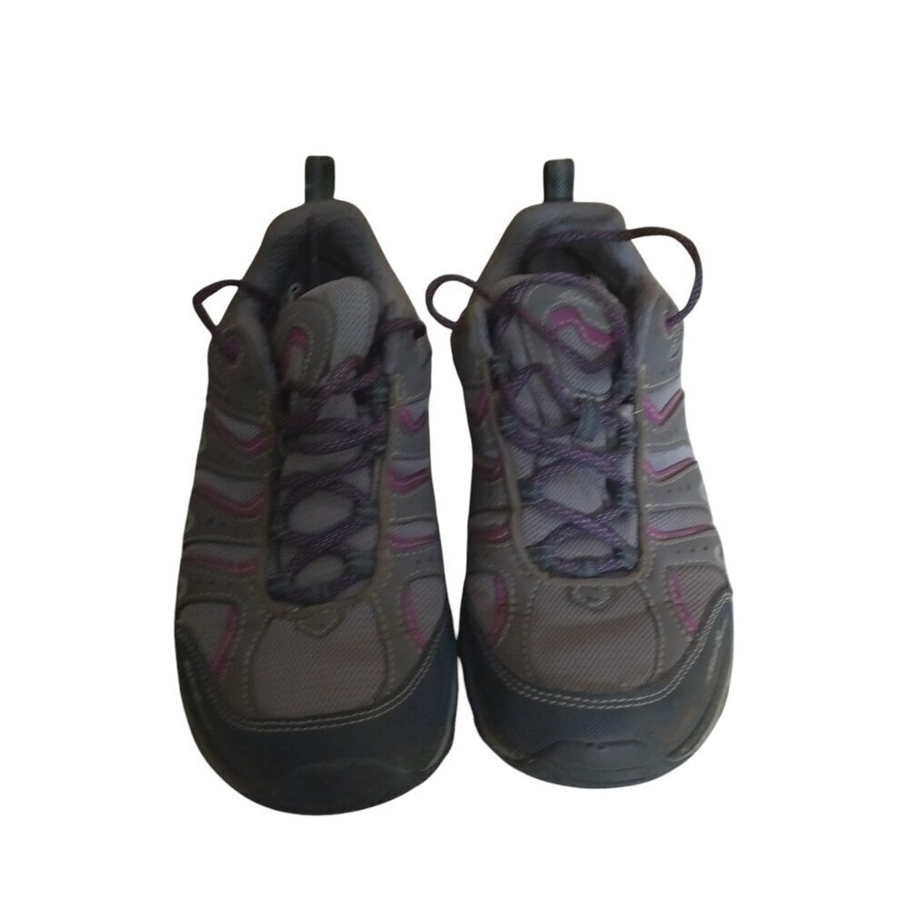 EDDIE BAUER WOMEN'S 8.5 VIBRAM HIKING TRAIL GRAY SHOES LACE UP OUTDOORS